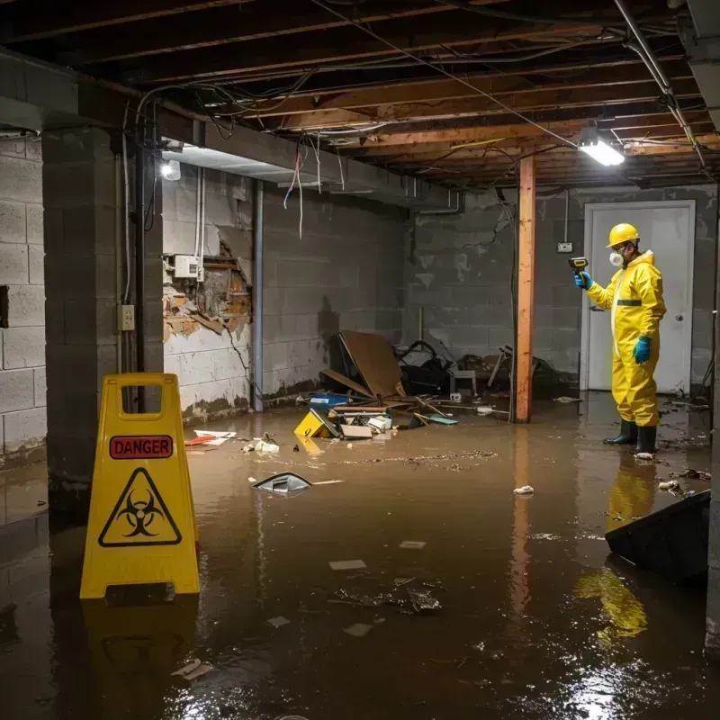 Flooded Basement Electrical Hazard in Tuscumbia, AL Property